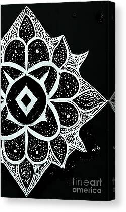 Canvas Yoga Mat Bag with Gratitude Black Mandala Print
