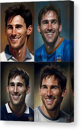 Lionel Messi Digital Art Canvas Prints
