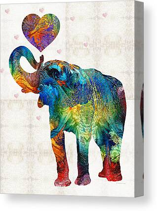 Happy Elephant Canvas Prints