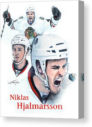 Niklas Hjalmarsson The Hammer Chicago Blackhawks National Hockey League Canvas Prints