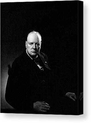 Sir Winston Churchill B&W 'V' For Victory 16x20 Canvas Giclee 