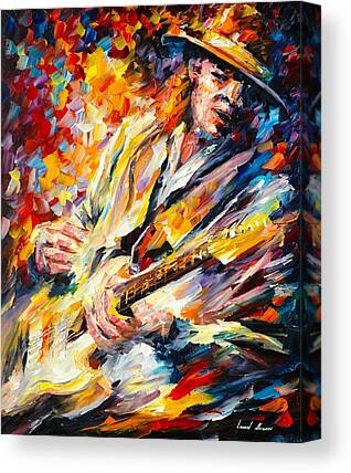 STEVIE RAY VAUGHAN Long way from Home print of painting signed by artist 23x31