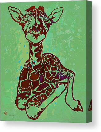 Giraffe Drawings Canvas Prints