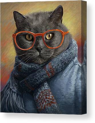 Domestic Short Hair Cat Canvas Prints