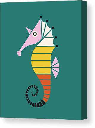 Sea Horse Drawings Canvas Prints