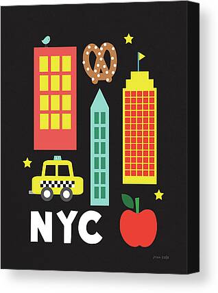 Nyc Taxi Drawings Canvas Prints