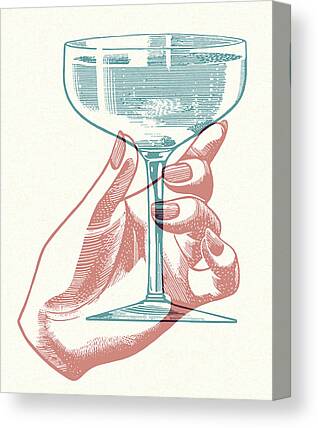 Champagne Drawings Canvas Prints