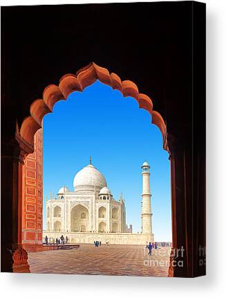 JP London 2 Thick Heavyweight Gallery Wrap Wall Canvas Art Taj Mahal India Palace 26 Inch SQCNV2372 