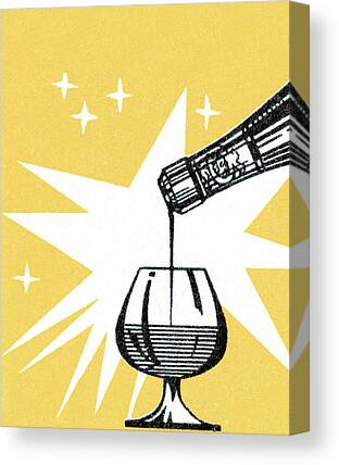 Sparkling Wines Drawings Canvas Prints