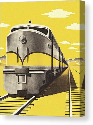 Train Track Drawings Canvas Prints