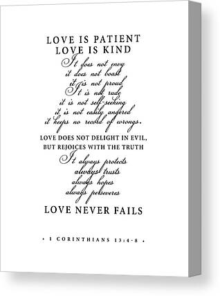 Love is Patient Love Never Fails 1 Corinthians 13 Black 8 x 10 Framed Wall Art Plaque 