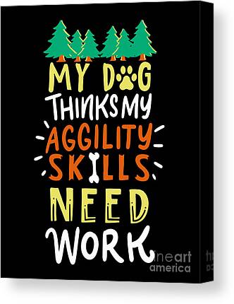 Dog Agility Digital Art Canvas Prints