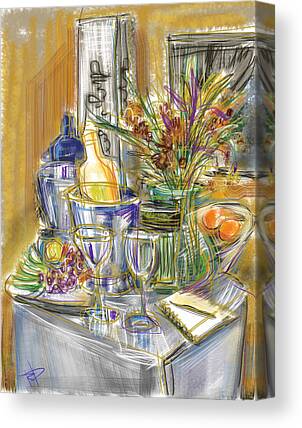 Glass Table Reflection Mixed Media Canvas Prints