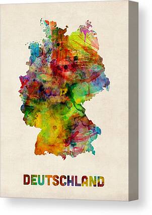 Deutschland Karte Canvas Prints