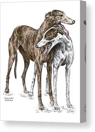 Rescued Greyhound Drawings Canvas Prints
