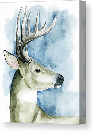 A475 Black Watercolour Stag Funky Animal Canvas Wall Art Large Picture Prints 