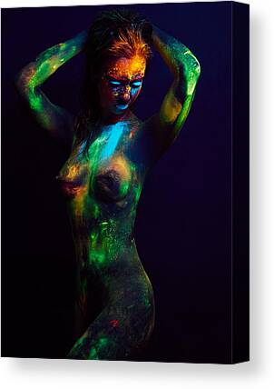These paintings on nude models glow