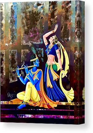 ReverseWheel Radha Krishna Multicolor Painting Printed on Canvas Wooden  Framed Ready to Hang at Rs 1299, Radha Krishna Paintings in Kolkata