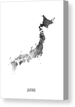 Japan Map Canvas Prints Fine Art America
