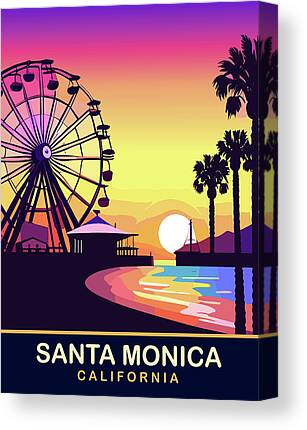Santa Monica Digital Art Canvas Prints
