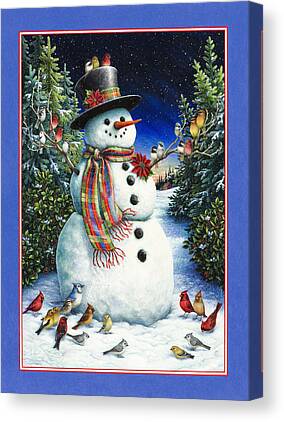 Winter Snowman Canvas Art Prints