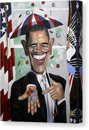 President Barock Obama Change Canvas Prints