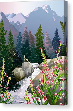 Rocky Mountain Digital Art Canvas Prints