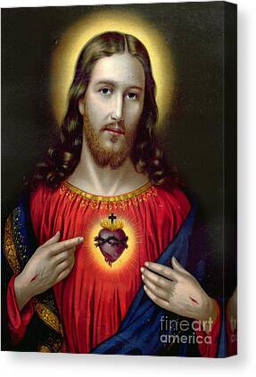 Pious Piety Religion Religious Imagery The Sacred Heart Of Jesus Canvas Prints