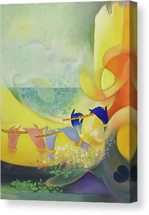 Dancing Pecock Canvas Print / Canvas Art by Amit Dharamsi - Fine