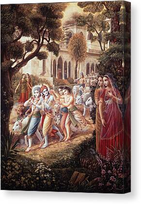 Cowherd Krishna And Surprised Radha Wall Art Poster Print