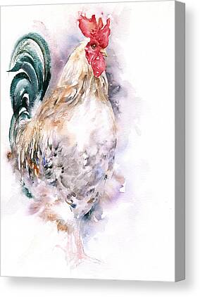 A730 Watercolour Rooster Chicken Funky Animal Canvas Wall Art  Picture Prints