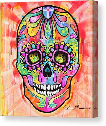 5P Canvas Painting Printed abstract sugar skull style Wall Art Canvas unframed