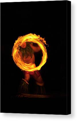 Samoan Fire Knife Dancer Canvas Prints