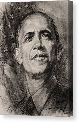 Barack Obama Drawings Canvas Prints