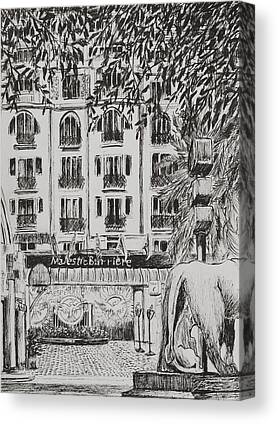 South Of France Drawings Canvas Prints