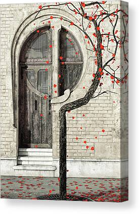 Red Doors Digital Art Canvas Prints