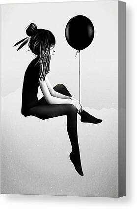 Pondering Girl Canvas Prints