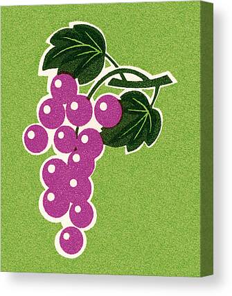 Grape Leaf Drawings Canvas Prints