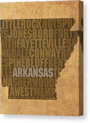 Arkansas Map Canvas Prints for Sale