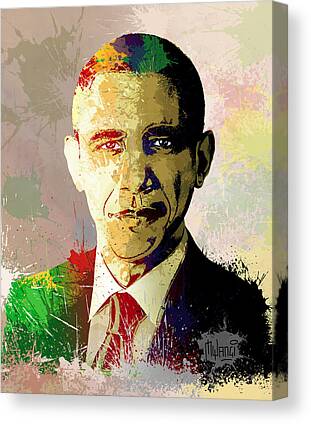 Barack Obama Presidential Campaign Rally Canvas Prints