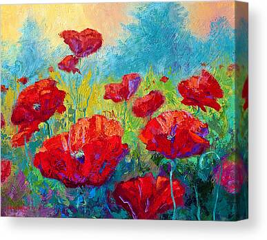 AB222 Red Poppy Flower Cool Modern Abstract Canvas Wall Art Large Picture Prints 