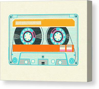 Retro Cassette Cool Square Abstract Photo Canvas Wall Art Large Picture Prints 