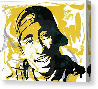 DEEP FRAMED CANVAS WALL SPLASH ART PICTURE PAPER PRINT TUPAC 3 BROWN WHITE 