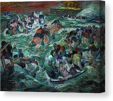 tempereret grube kugle Sinking Ship Canvas Prints | Fine Art America