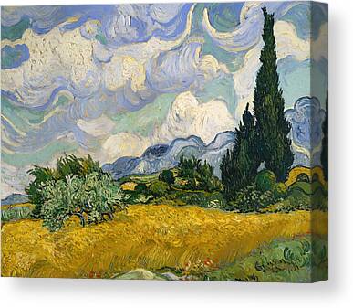 Wheat Field With Cypresses Canvas Prints | Fine Art America