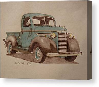 Chevrolet Truck Drawings Canvas Prints