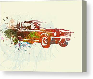 Ford Mustang Watercolor Canvas Prints