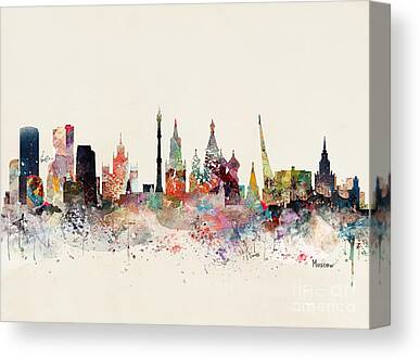 Moscow Skyline Canvas Prints