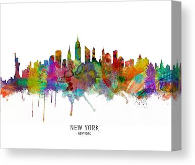 Mercer41 Stamped 'NYC Skyline' Graphic Art Print on Canvas 