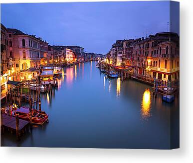 Blue Skies In Venice Printed Box Canvas Picture A1.30"x20" 30mm Deep Grand Canal 